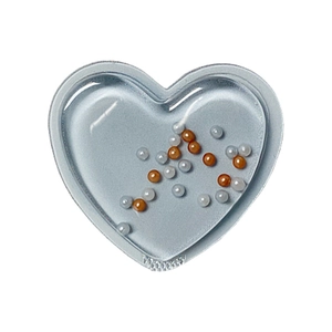 Quicksand heart phone grip with orange and white beads inside for smartphone back