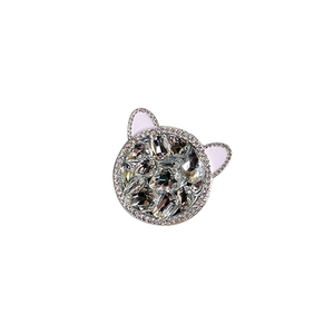Luxury rhinestone cat-ear air cushion phone grip stand with sparkling crystal design