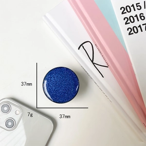 Blue glitter round phone grip tok with 37mm diameter and 7g lightweight design
