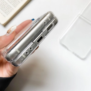 Clear slim protective case for Samsung Z Flip series with precise bottom cutouts
