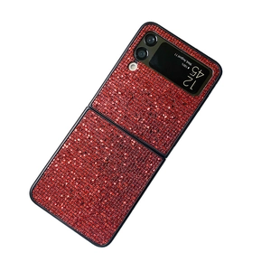 Luxury red glitter case with sparkling diamonds for Samsung Galaxy Z Flip phone