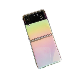 Slim laser gradient protective case for Samsung Z Flip series with iridescent finish