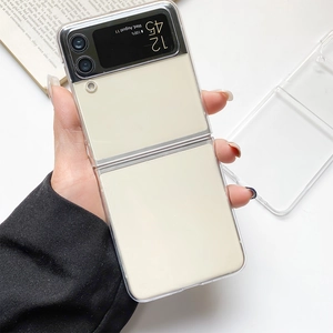 Funda protectora transparente para Samsung Galaxy Z Flip con diseño de dos piezas