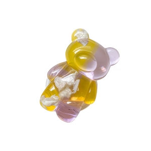 Cloud bear collapsible phone grip with yellow purple gradient and crushed ice texture