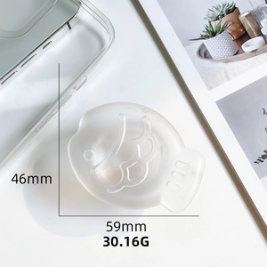 Support téléphone en forme de poisson mat avec smiley et dimensions 46x59mm