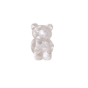 Pink bear cartoon phone grip with creative marble texture for girls and kids