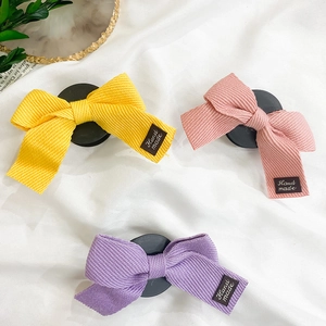 Lot de 3 barrettes à cheveux nœuds faits main en couleurs jaune, rose et violette