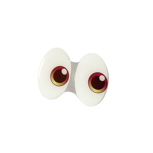 Minimalist cartoon big eye phone socket grip with colorful gradient pupil on white base
