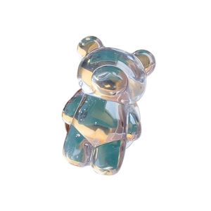 Minimalist bear-shaped phone grip stand in translucent gradient yellow and green finish