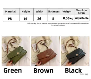 Guide des tailles pour sac bandoulière vintage en cuir PU avec dimensions 26x16x8cm