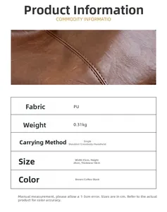 Tableau des tailles pour grand sac bandoulière en cuir PU dimensions 35x24x10cm