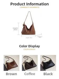 Spécifications de taille pour ce cabas rétro en cuir PU, dimensions 35x24x10cm