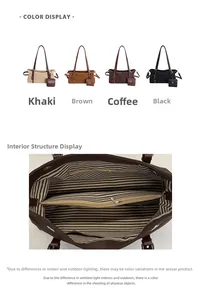 Internal structure of minimalist large tote bag with striped lining and zipper sections