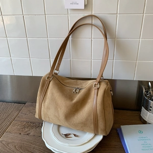 Borsa Boston Vintage In PU Smerigliato Donna Grande Capacità Borsa A Spalla Moda Urbana Semplice Borsa A Tracolla