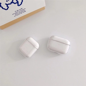 Clear acrylic protective case for AirPods Pro with a minimalist split-design structure