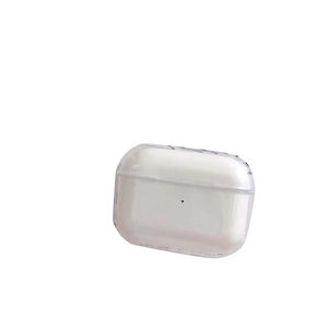 Clear acrylic protective case for AirPods Pro featuring a minimalist split design