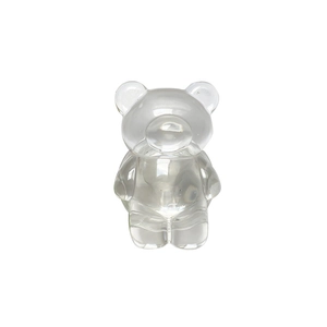 Support de téléphone ours 3D transparent avec finition brillante sur fond blanc