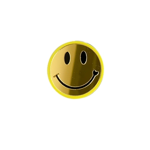 Minimalist round smile mirror phone socket with golden finish and heart shaped detail