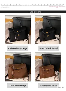 Comparaison de sacs cabas minimalistes noirs et marron en tailles large et petit avec fermoirs