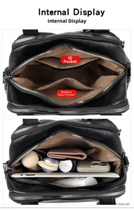 Internal layout of Boston bag showing spacious compartments for tablet and essentials