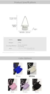 Detailed size guide and material specs for lightweight nylon cloud shoulder bags