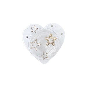 Foldable heart phone stand with glitter sequins and gold stars for mobile tablet