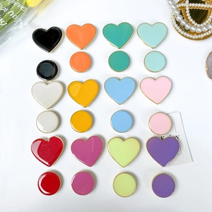 Electroplated Enamel Heart Phone Grip Holder Foldable Expandable Universal Mobile Phone Socket Stand Macaron Color