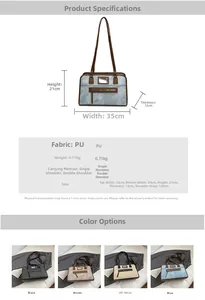 Detailed dimensions and color options for the lace bow tote bag with PU material specs