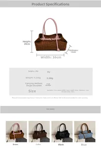 Detailed size chart and specifications for vintage leopard print tote bag with dimensions