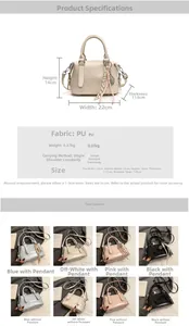 Detailed dimension guide and specifications for minimalist PU leather crossbody handbag