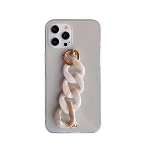 Translucent marble acrylic chain phone case for Samsung S21 Plus and S20 Ultra
