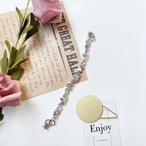 Bracciale per telefono in argento con strass marquise e cristalli AB colorati