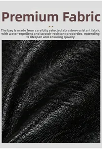 Detail of durable black faux leather fabric with waterproof and anti-scratch texture