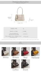 Guida alle taglie borsa baguette in PU con dimensioni 30x17x9cm e sei varianti colore
