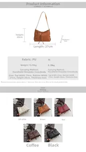 Detailed size chart and multi-color view of a large capacity woven leather tote bag