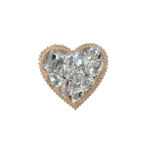 Luxurious gold heart-shaped phone grip with sparkling crystals and a foldable design