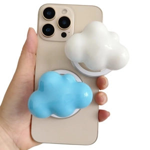 Magnetic Phone Grip Stand Cloud Shaped Resin Iridescent Pearlescent Folding Desktop Support Universal