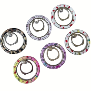 Detailed set of six zinc alloy MagSafe ring holders featuring various colorful patterns