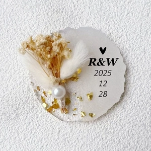 Handmade Resin Coaster With Real Dried Flowers And Gold Foil Irregular Edge Floral Cup Mat For Home Table Decor