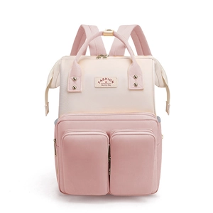 Diaper Backpack Waterproof Large Capacity Multi-Functional Mummy Bag Travel Baby Care Maternity Patchwork Oxford Cloth