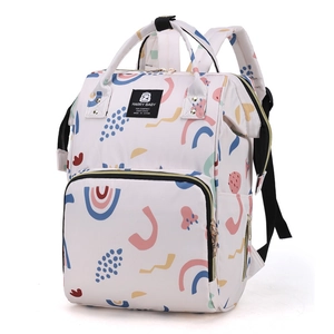 Large Capacity Diaper Backpack Multi-functional Waterproof Oxford Cloth Mummy Bag With Insulated Bottle Pockets And Stroller Hooks Floral Print
