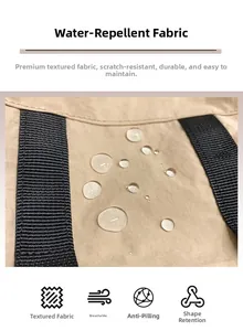 Close-up of water-resistant synthetic fabric on a mini crossbody phone bag