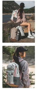 Outdoor hiking backpack detail showing wide shoulder straps and durable buckles for travel