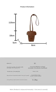 Detailed size chart for the PU leather elephant-shaped crossbody bag with dimensions