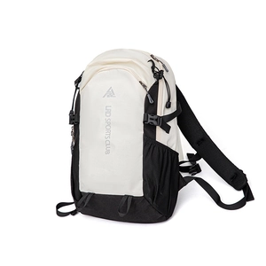 Large outdoor hiking backpack in white and black with LRD SPORTS CLUB logo branding