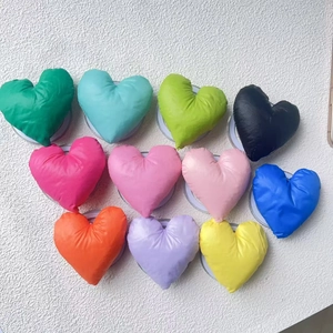 Colorful fabric padded heart magnetic phone stand in various vibrant macaron colors