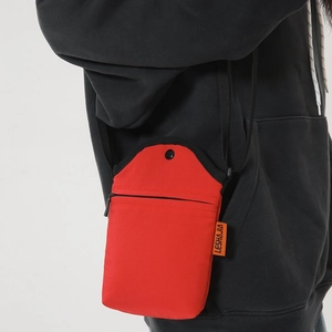 Japanese Minimalist Nylon Crossbody Phone Bag Women Men Small Shoulder Pouch Adjustable Strap Zipper Streetwear