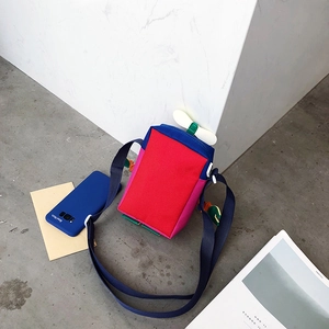 Sac bandoulière robot Harajuku en toile colorée avec décoration amusante en bambou