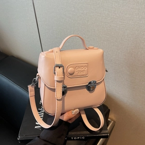 Sac À Bandoulière Femme Cuir PU Sac À Main Carré Avec Poignée Et Doubles Verrous Métalliques Mode