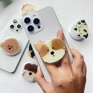 Cute dog pet acrylic telescopic phone pop socket holder with various dog breeds